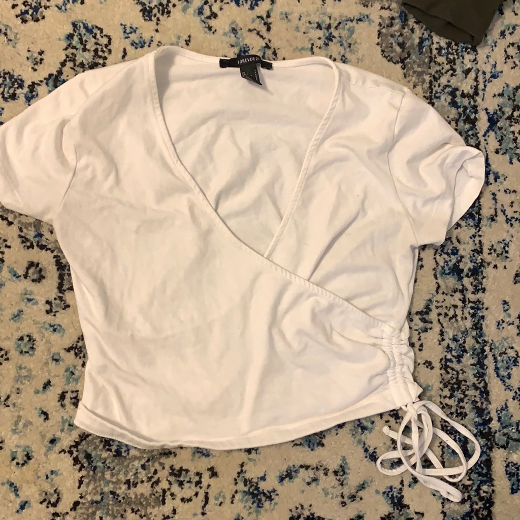 White Wrap And Tie Top
